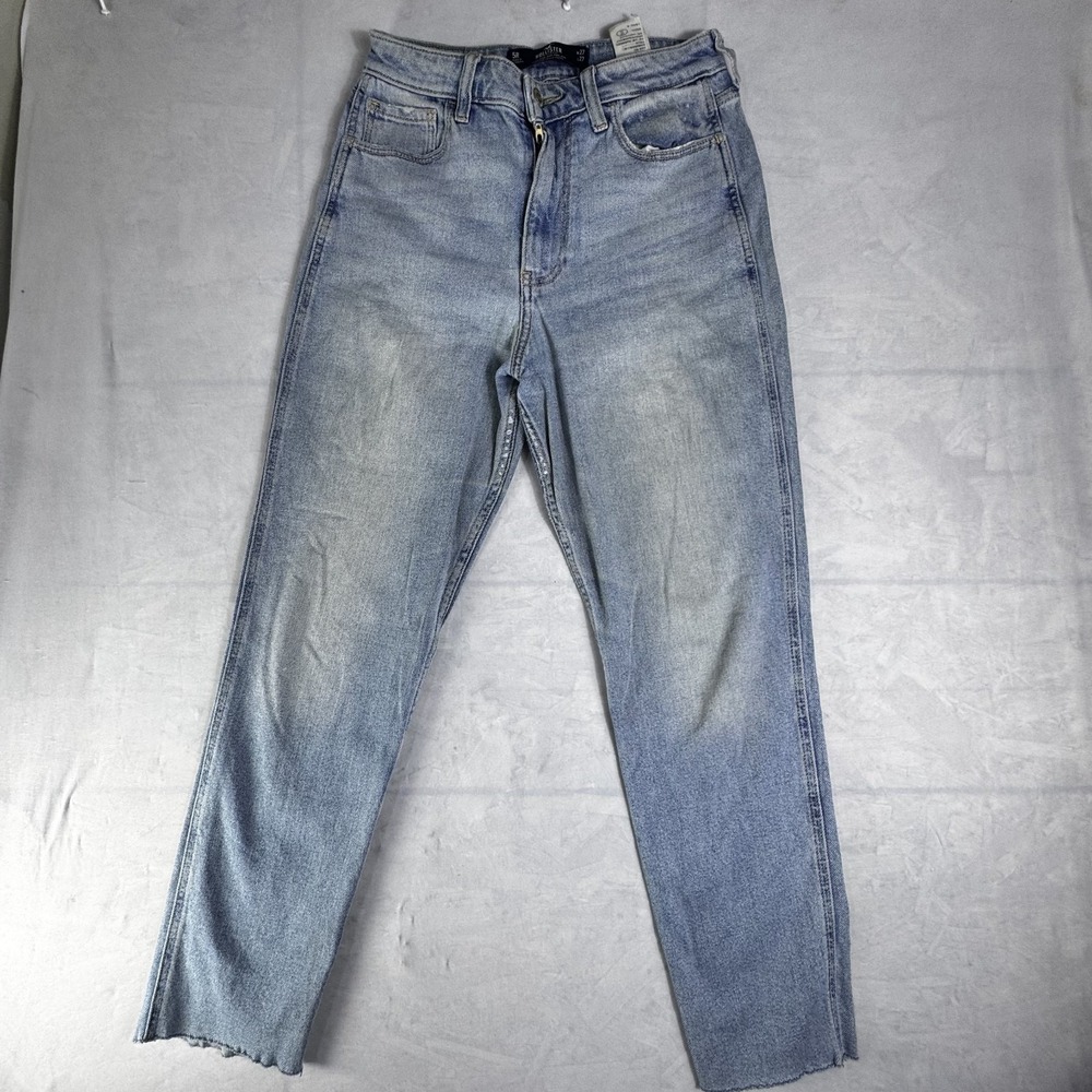 Vintage Hollister Womens Mom Jeans Light Blue Ultra High Rise Stretch Row Hem 5R